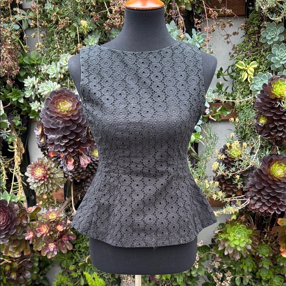 Kate Spade Black Peplum Blouse